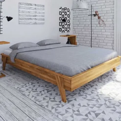 Discount Wohnen 220 cm überlanges Bett aus Wildeiche - Hardus