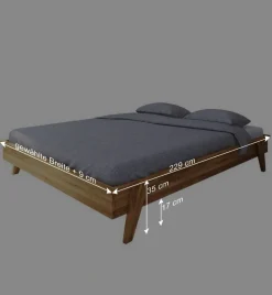 Discount Wohnen 220 cm überlanges Bett aus Wildeiche - Hardus