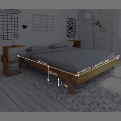 Hot Wohnen 190 cm Bettanlage im Retro Design - Hardus (dreiteilig)