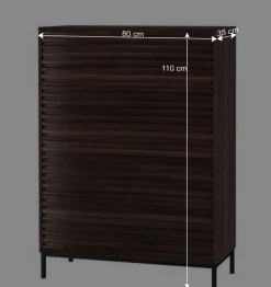 Hot Wohnen 80 cm breite Hochkommode in Walnuss Optik - Teleska