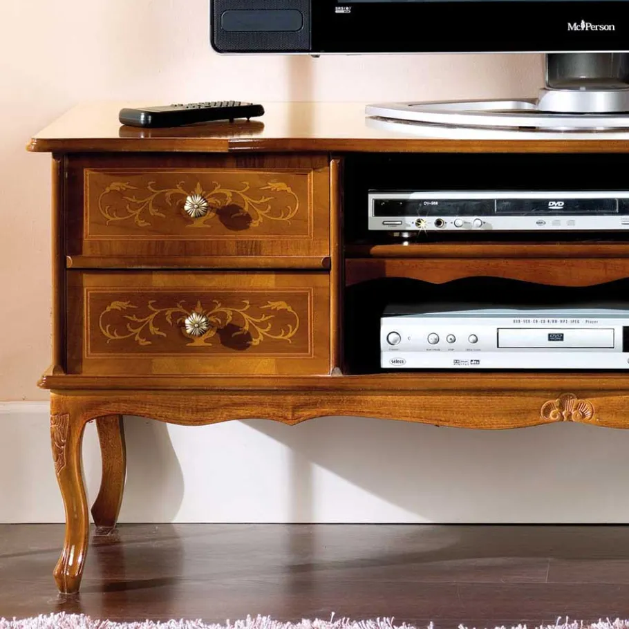 Online Wohnen 123 cm breite TV Kommode Agosto im Barockstil