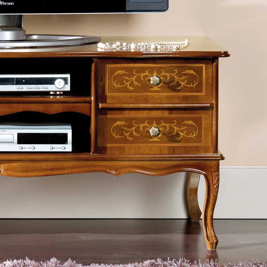 Online Wohnen 123 cm breite TV Kommode Agosto im Barockstil