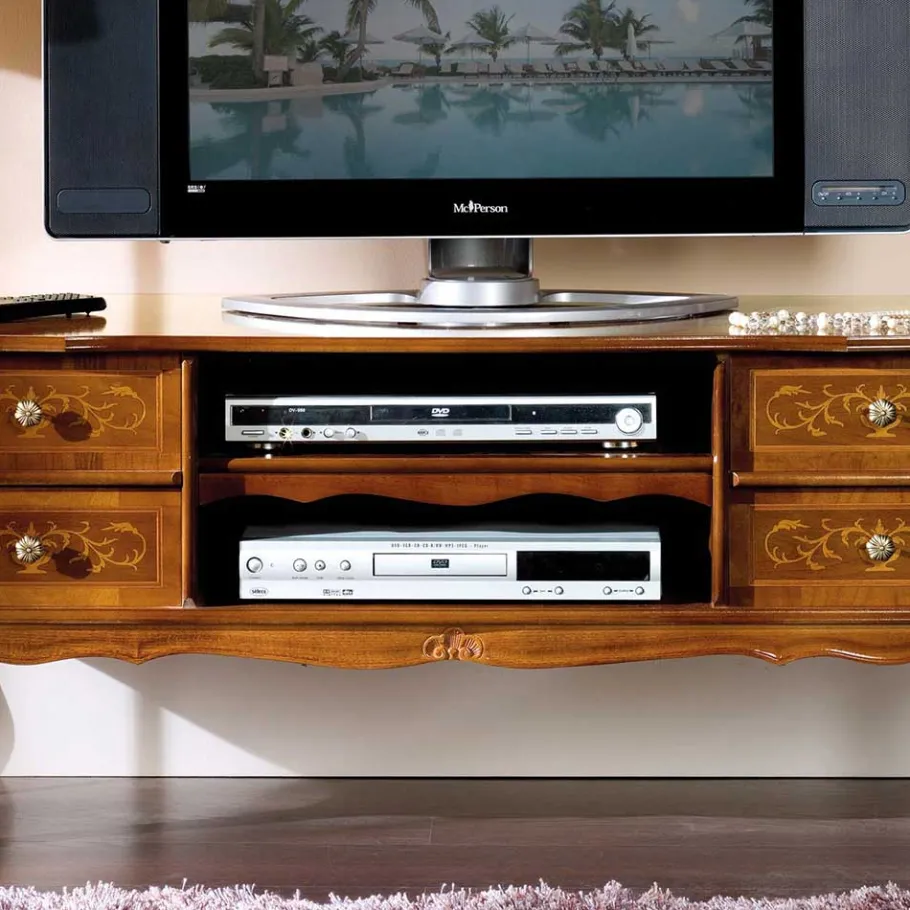 Online Wohnen 123 cm breite TV Kommode Agosto im Barockstil