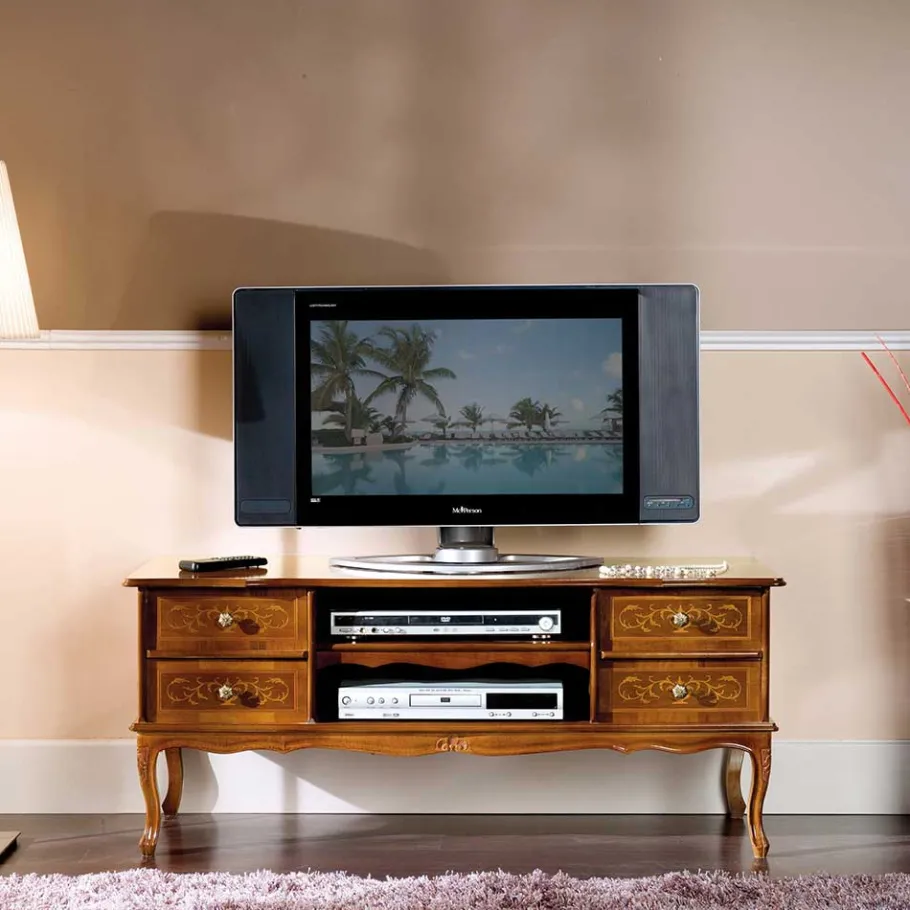 Online Wohnen 123 cm breite TV Kommode Agosto im Barockstil