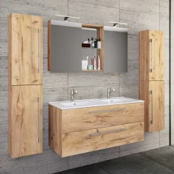 Discount Wohnen 178 cm breiter Badblock Einzelmöbel - Ursela (vierteilig)