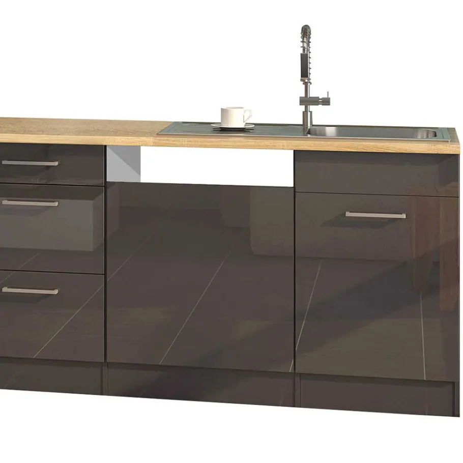 New Wohnen 300 cm breiter Block Küche ohne Geräte - Bozenia (achtteilig)