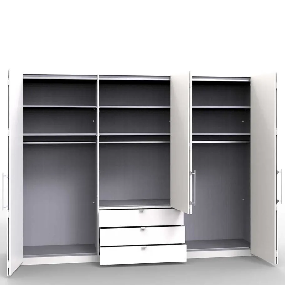 Discount Wohnen 300 cm breiter Falttürenschrank in Holzoptik dunkel - Riding