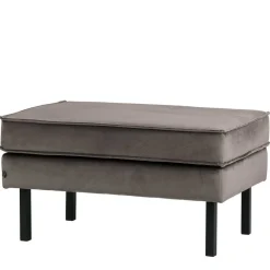 Hot Wohnen 84 cm breiter Hocker mit Samt Taupe - Museo