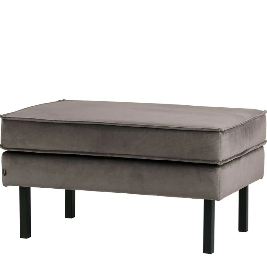 Hot Wohnen 84 cm breiter Hocker mit Samt Taupe - Museo
