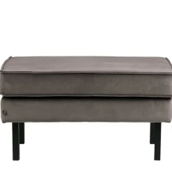 Hot Wohnen 84 cm breiter Hocker mit Samt Taupe - Museo