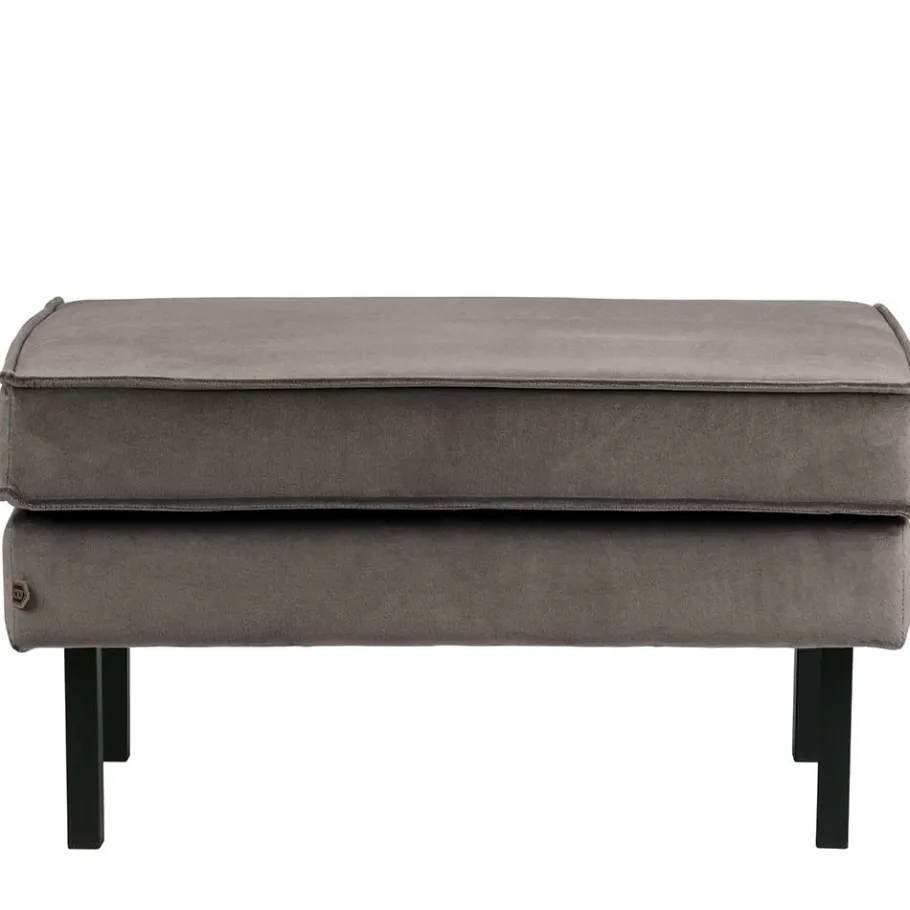 Hot Wohnen 84 cm breiter Hocker mit Samt Taupe - Museo
