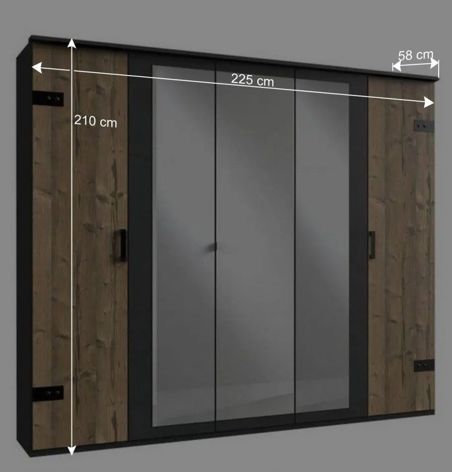 Online Wohnen 225 cm breiter Kleiderschrank modern - Ardila