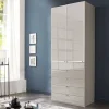 Outlet Wohnen 100 cm breiter Schlafzimmerschrank in Hellgrau - Nucina