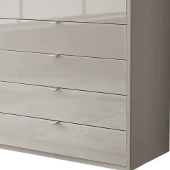 Outlet Wohnen 100 cm breiter Schlafzimmerschrank in Hellgrau - Nucina