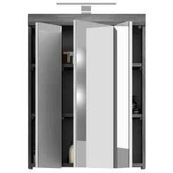 Discount Wohnen 60 cm breiter Spiegelschrank fürs Badezimmer in Grau - Nancys