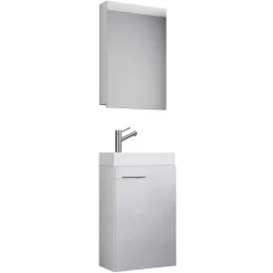 Clearance Wohnen 41 cm breiter Waschplatz in Weiß - Vulcanos (zweiteilig)