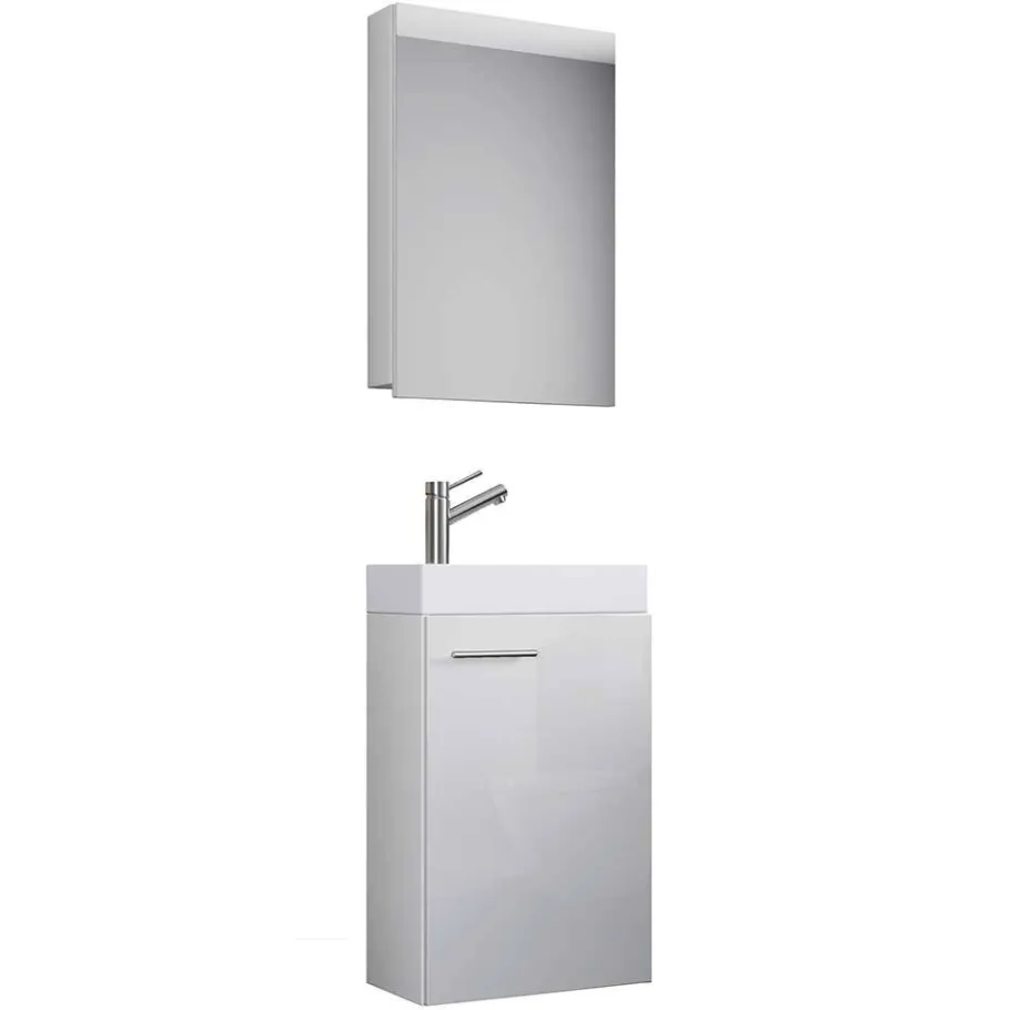 Clearance Wohnen 41 cm breiter Waschplatz in Weiß - Vulcanos (zweiteilig)