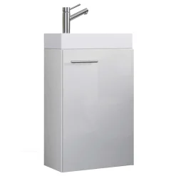 Clearance Wohnen 41 cm breiter Waschplatz in Weiß - Vulcanos (zweiteilig)