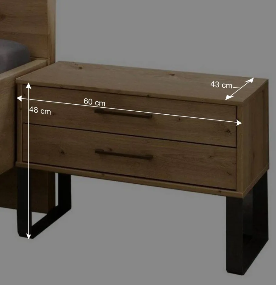 Outlet Wohnen 140 cm breites Bett im Industry Style - Siestago