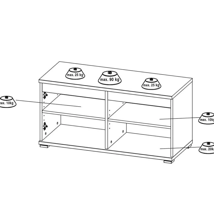 Hot Wohnen 246 cm breites Flurmöbel Set modern - Orsecca (fünfteilig)