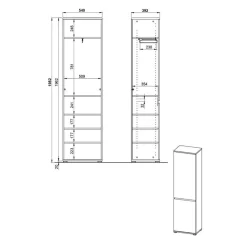 Hot Wohnen 246 cm breites Flurmöbel Set modern - Orsecca (fünfteilig)