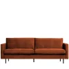Online Wohnen 230 cm breites Samtsofa in Braun Rostfarben - Naryon
