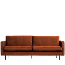 Online Wohnen 230 cm breites Samtsofa in Braun Rostfarben - Naryon