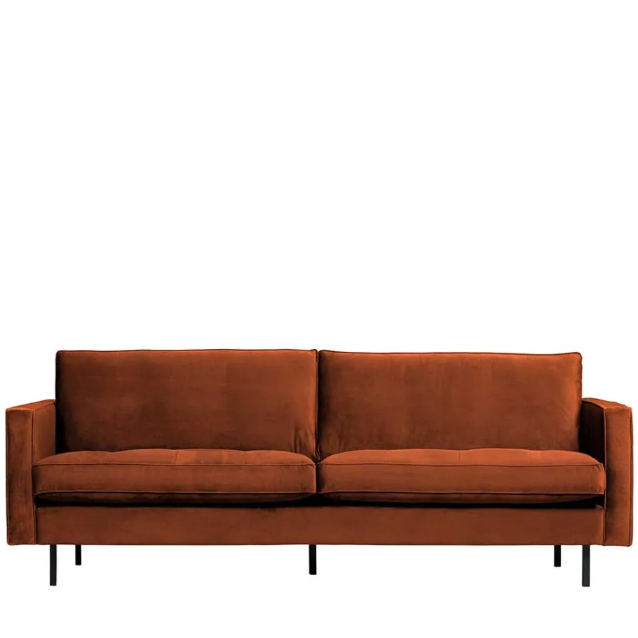 Online Wohnen 230 cm breites Samtsofa in Braun Rostfarben - Naryon