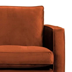 Online Wohnen 230 cm breites Samtsofa in Braun Rostfarben - Naryon