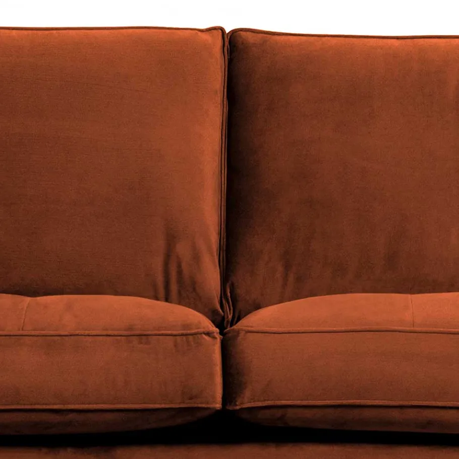 Online Wohnen 230 cm breites Samtsofa in Braun Rostfarben - Naryon