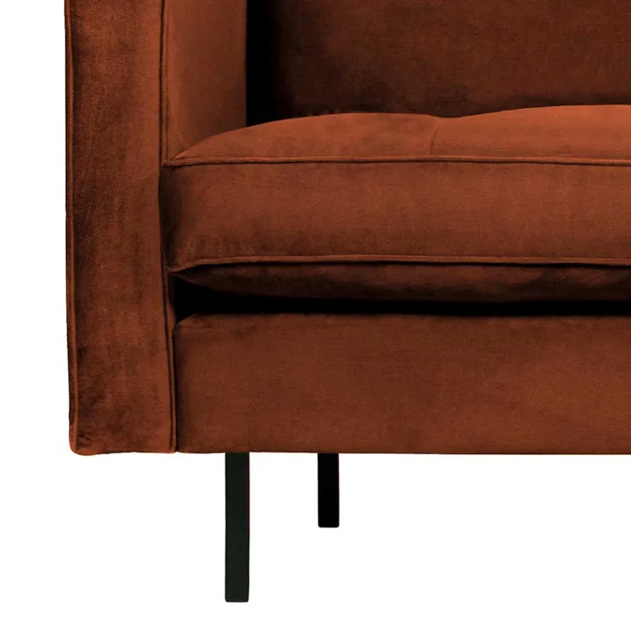 Online Wohnen 230 cm breites Samtsofa in Braun Rostfarben - Naryon