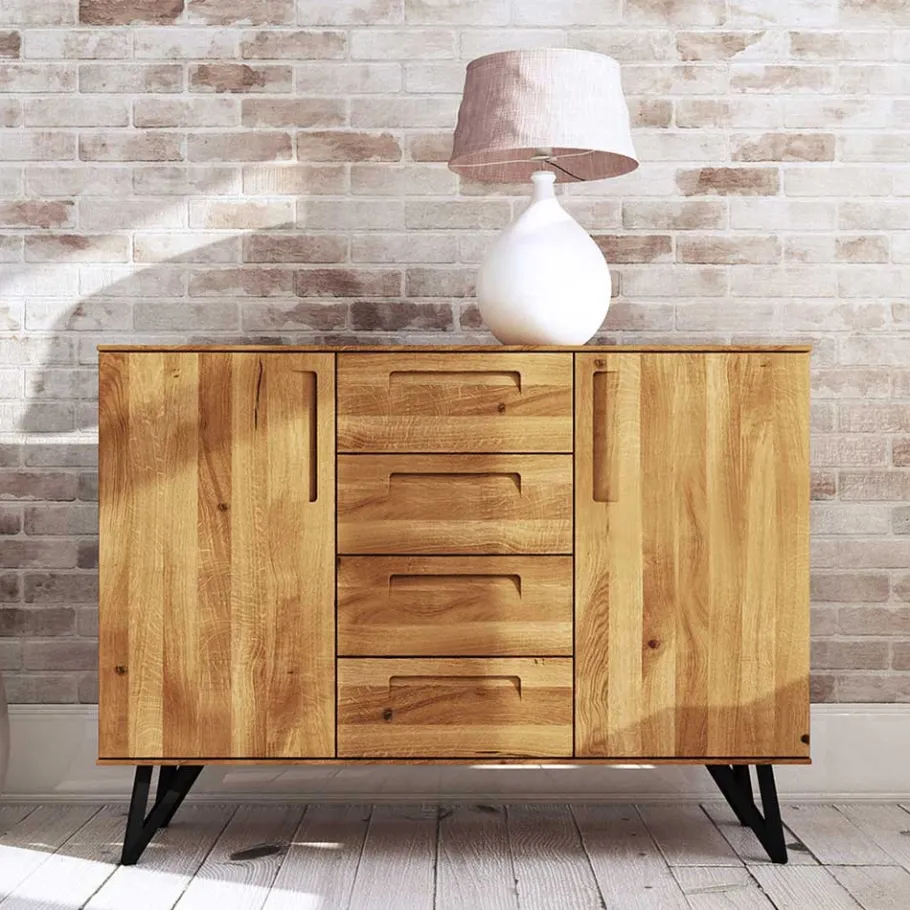 Discount Wohnen 100 cm hohe Kommode mit vier Schubladen - Mandirov