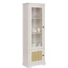 Sale Wohnen 180 cm hohe Landhausvitrine in Weiß mit Beige - Isvair I