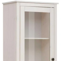 Sale Wohnen 180 cm hohe Landhausvitrine in Weiß mit Beige - Isvair I