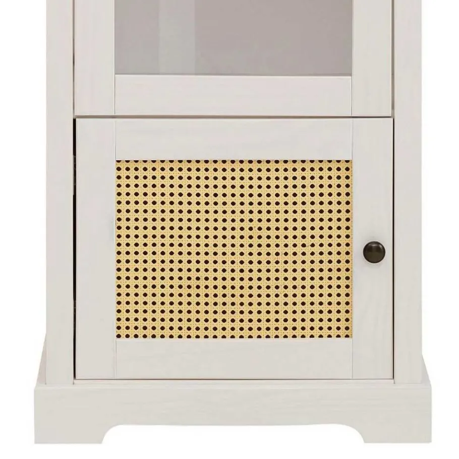 Sale Wohnen 180 cm hohe Landhausvitrine in Weiß mit Beige - Isvair I