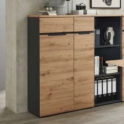 Outlet Wohnen 122 cm hoher Aktenschrank mit zwei Türen - Kuetra