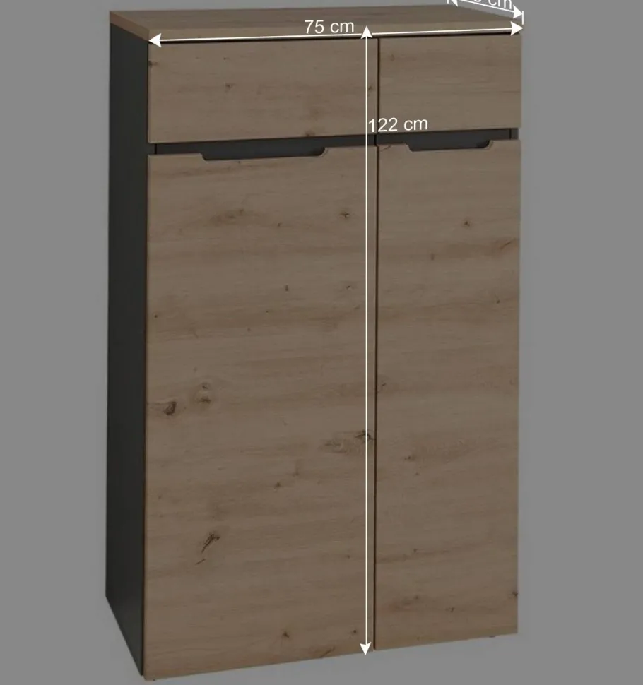 Outlet Wohnen 122 cm hoher Aktenschrank mit zwei Türen - Kuetra