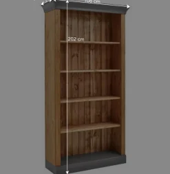 Online Wohnen 202 cm hohes Landhaus Bücherregal zweifarbig - Eshelas