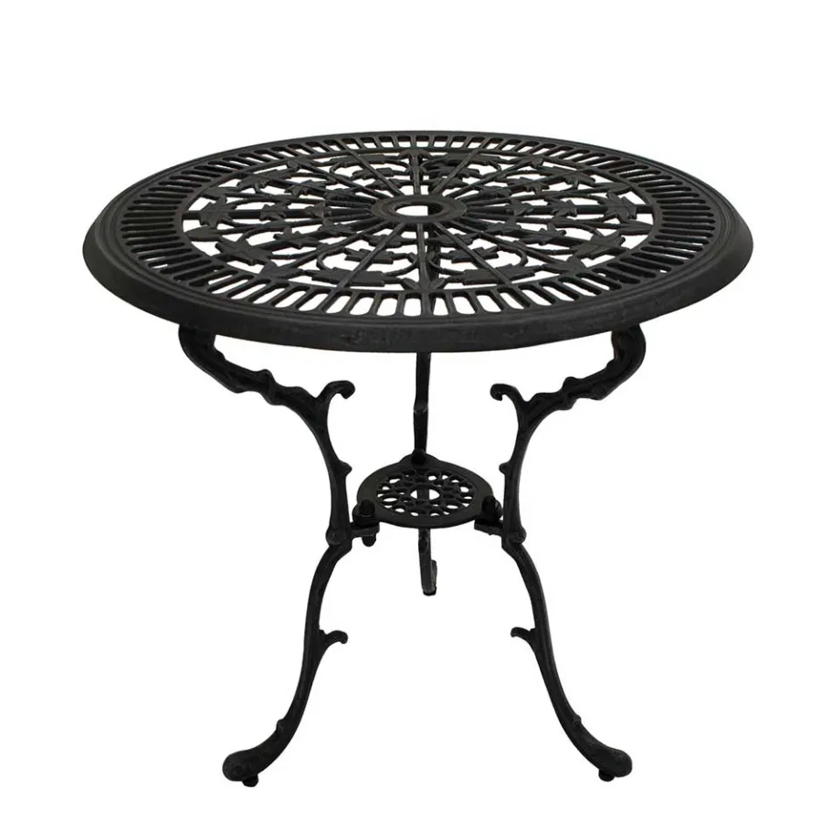 Online Wohnen 70 cm runder Aluminium Gartentisch in Dunkelgrau - Taruma