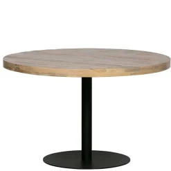 Outlet Wohnen 120 cm runder Tisch aus Mango Holz White Wash - Trois
