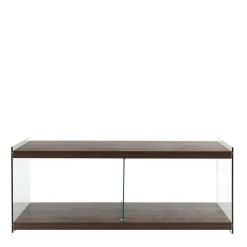 Online Wohnen 120 cm TV Element in Nussbaum & Transparent - Tomima