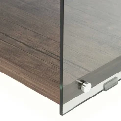 Online Wohnen 120 cm TV Element in Nussbaum & Transparent - Tomima