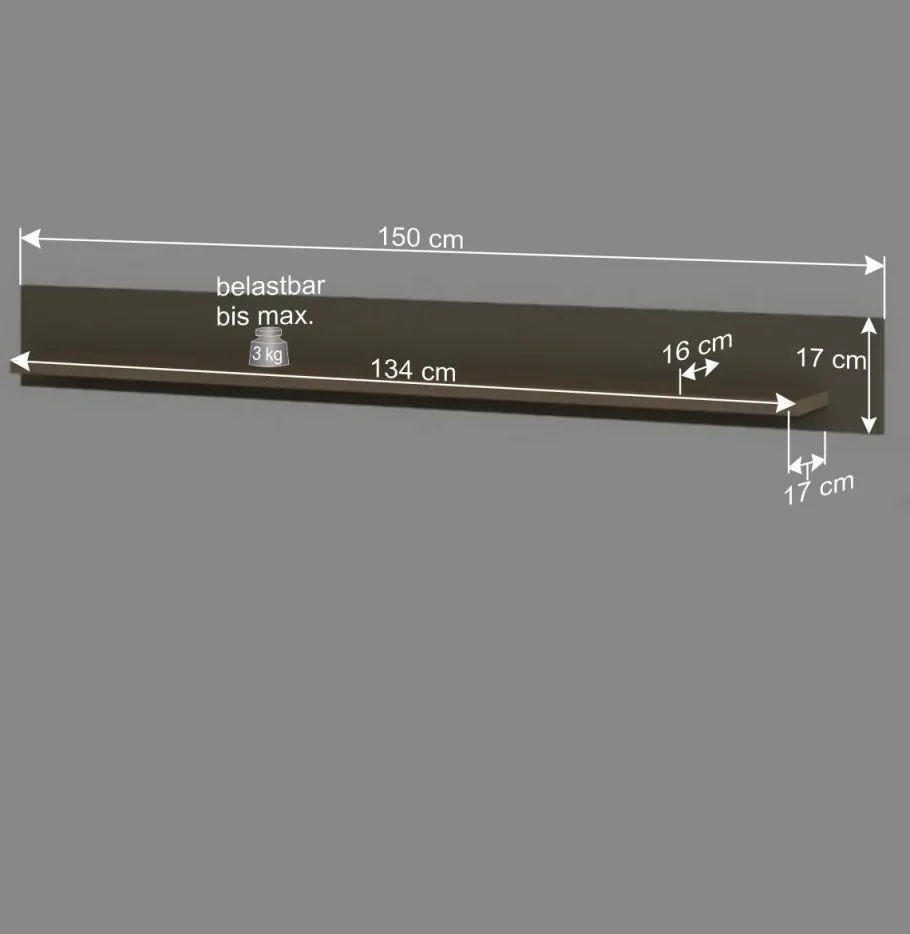 Sale Wohnen 150 cm Wandboard in Eukalyptus und Eiche Optik - Promo