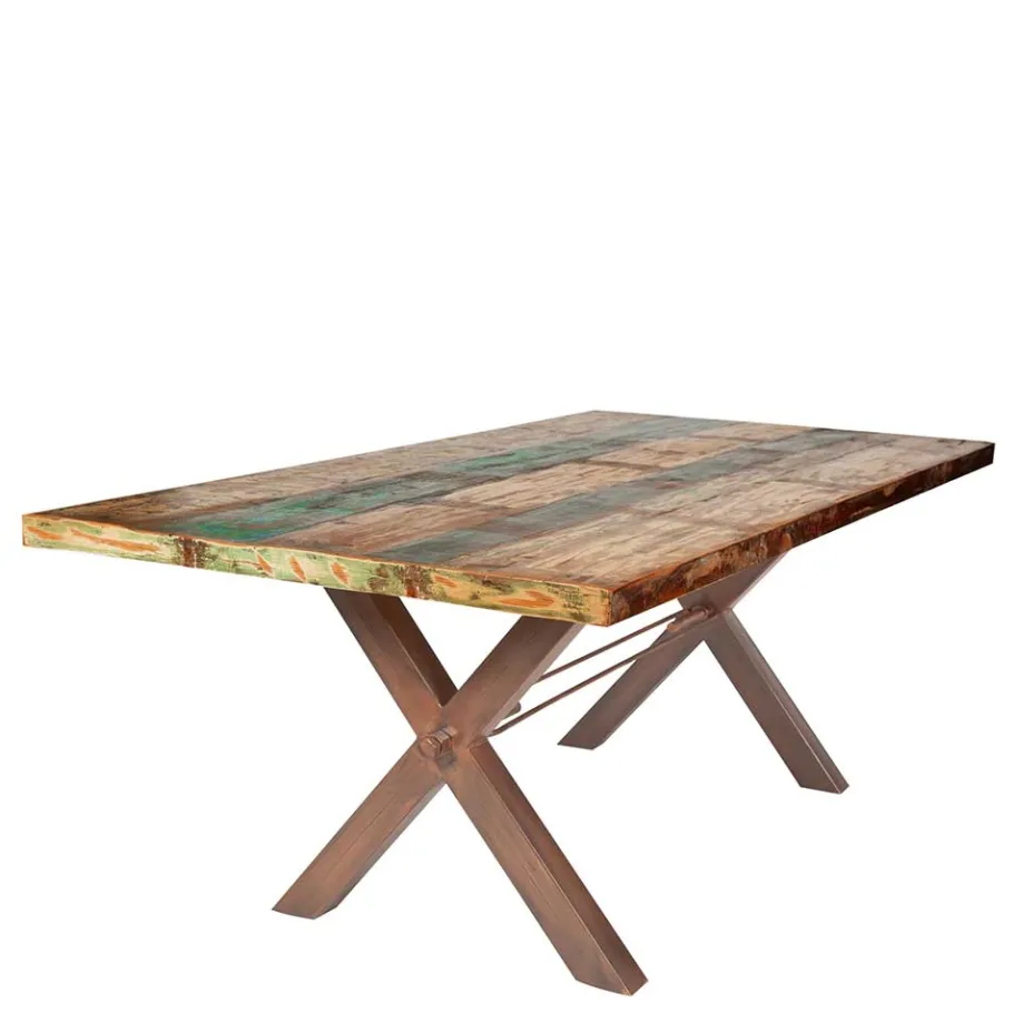 Best Wohnen 5 Größen Shabby Esstisch aus buntem Altholz - Velanzia