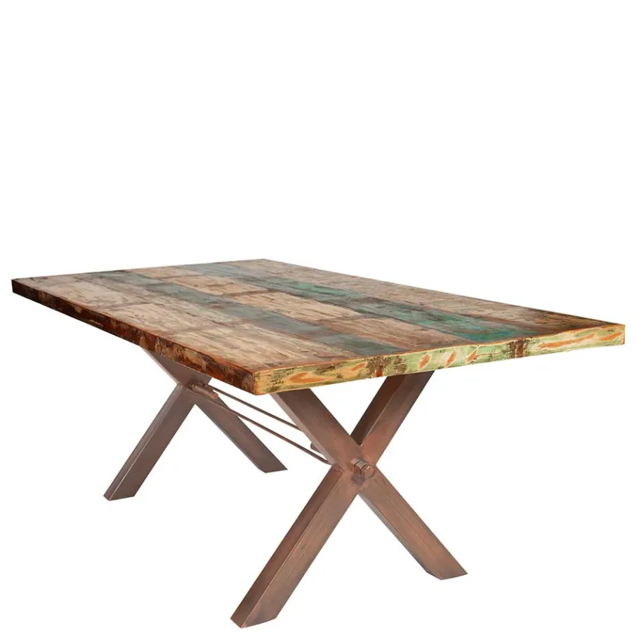 Best Wohnen 5 Größen Shabby Esstisch aus buntem Altholz - Velanzia
