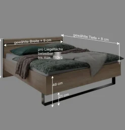 New Wohnen 4 Längen Doppelbett mit Beleuchtung LED - Licruva II