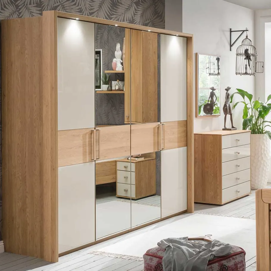 Discount Wohnen 2 Meter Kleiderschrank mit vier Türen - Emdsiva II