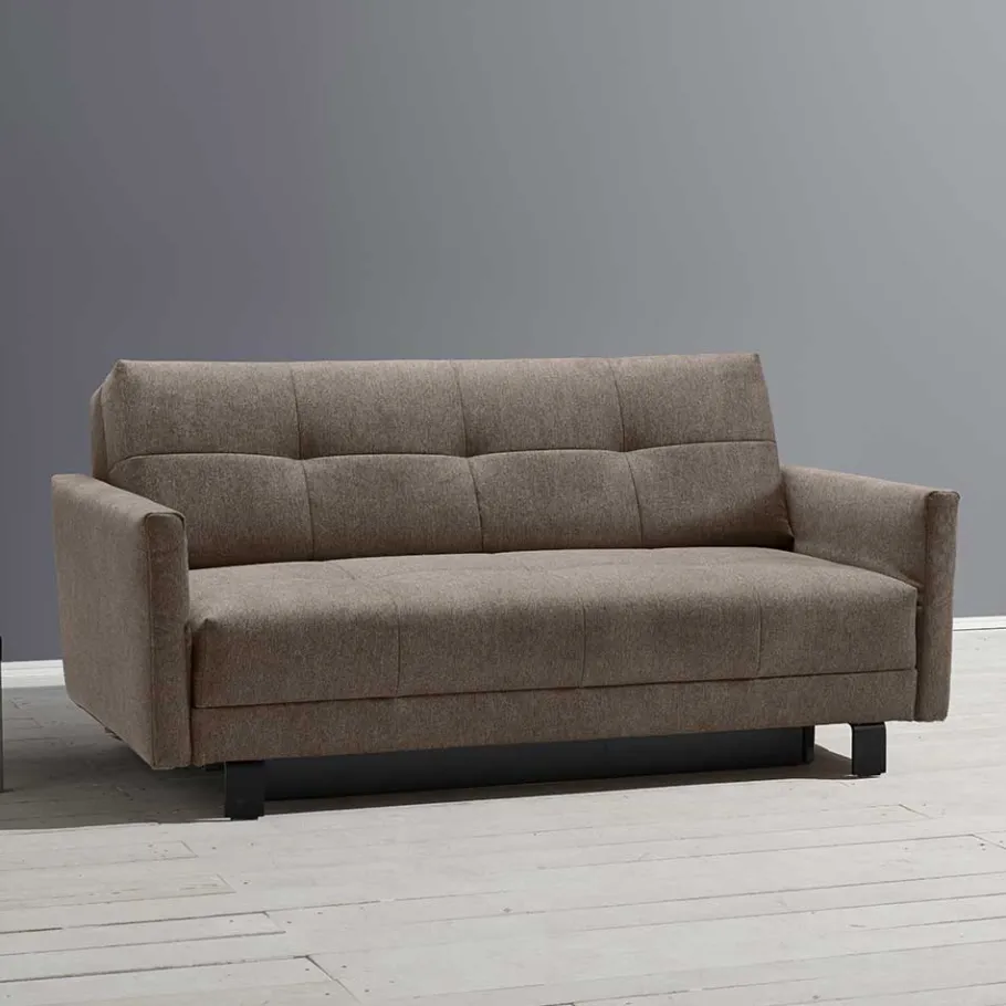 Discount Wohnen 2 Personen Schlafcouch in Dunkelbraun - Jaxta