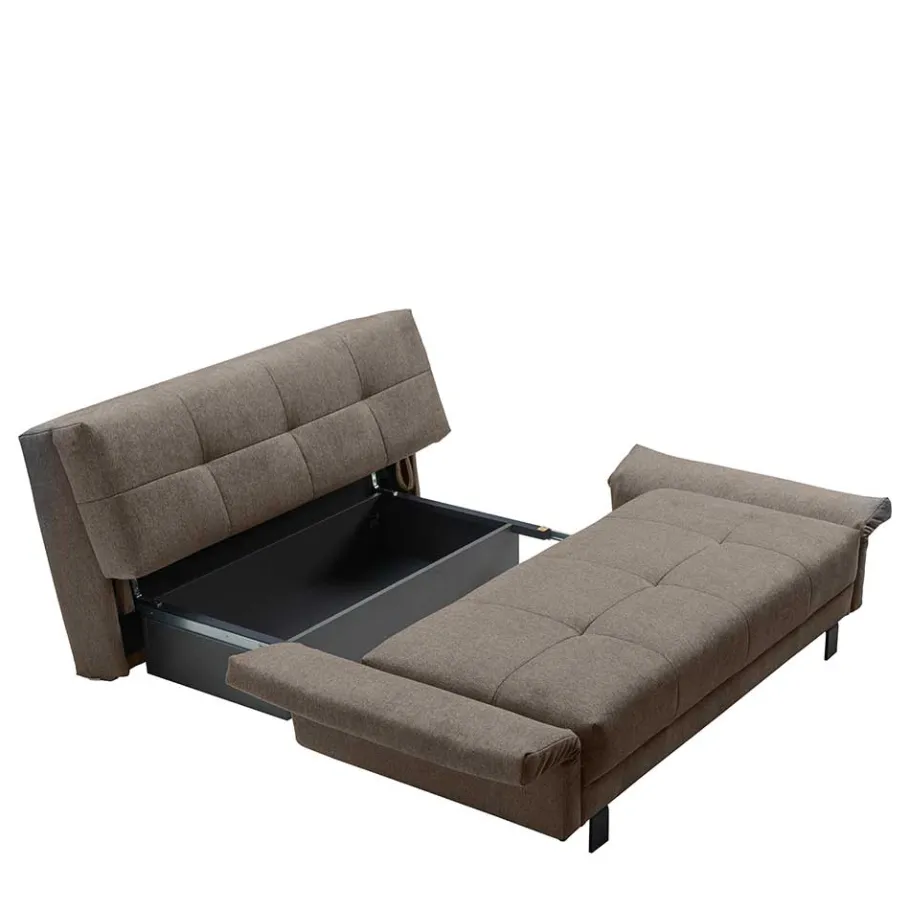 Discount Wohnen 2 Personen Schlafcouch in Dunkelbraun - Jaxta
