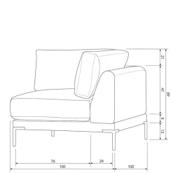 Outlet Wohnen 5 Personen Wohnlandschaft modular - Ravonia (fünfteilig)